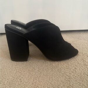 Nordstrom Black Open Toe Block Heel Mules, 6